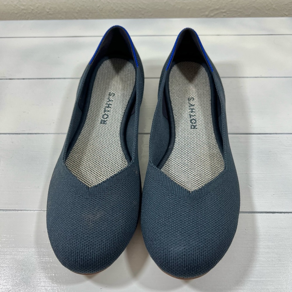 Rothy’s navy ballet flats slip on women’s size 10